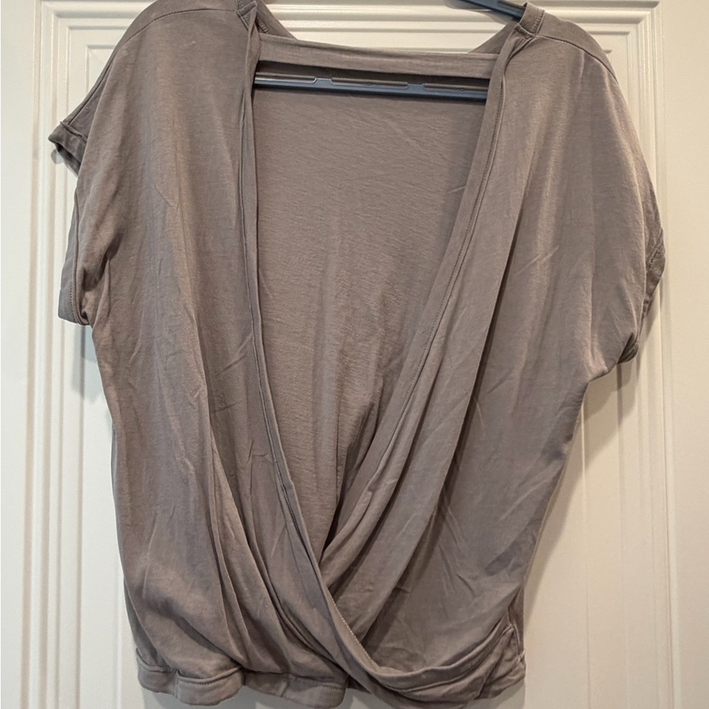 Mono B Taupe Short Sleeve Women's Tee - Picture 3 of 5